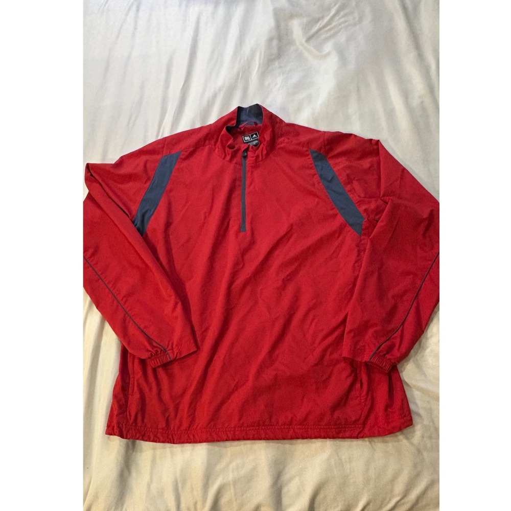 Adidas Golf Pullover Jacket Mens‎ XL Red Quarter Zip Long Sleeve Performance
